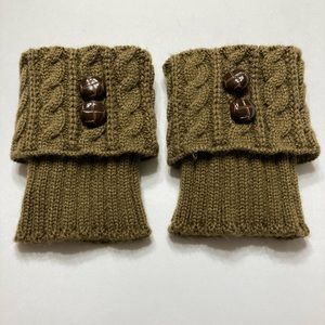 Brown Crochet Knitted Short Boot Socks